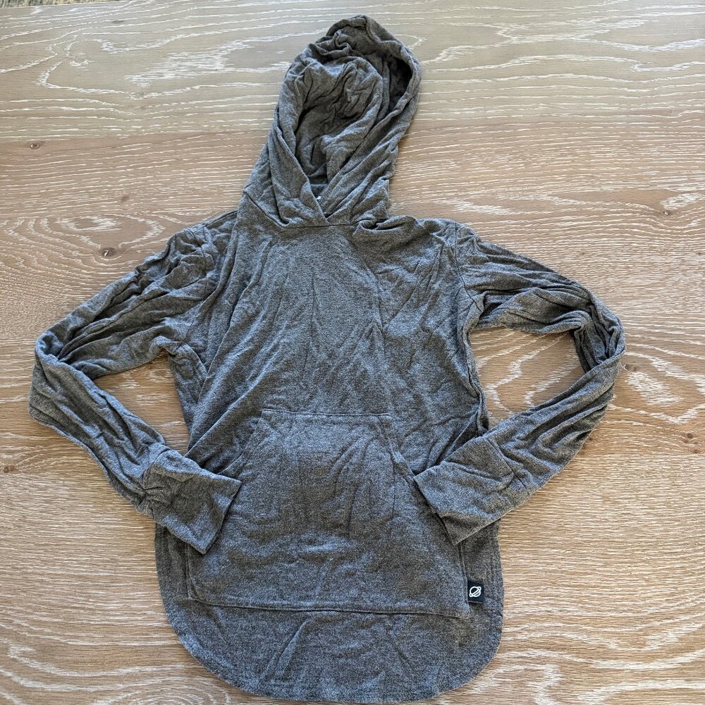 Girls Terez Gray long sleeve hoodie with slits on sides size small
